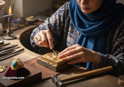 تصویر اصلی مقاله طلاسازی دستی، یک طلاساز ایرانی را در حال شکل‌دهی دقیق طلا با سوهان نشان می‌دهد که نمادی از صبر، مهارت و خلق زیبایی در هنر طلاسازی ارومیه است. این عکس مفهوم تبدیل فلز خام به جواهر درخشان را به خوبی به تصویر می‌کشد و اهمیت طلاسازی دستی را برجسته می‌سازد.